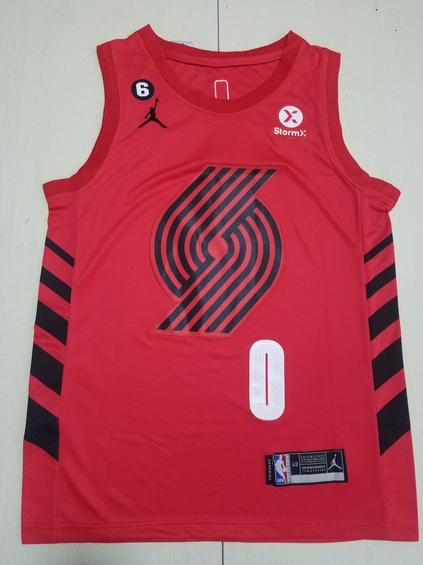 Men Portland Trail Blazers 0 Lillard Red 2022 NBA Jersey